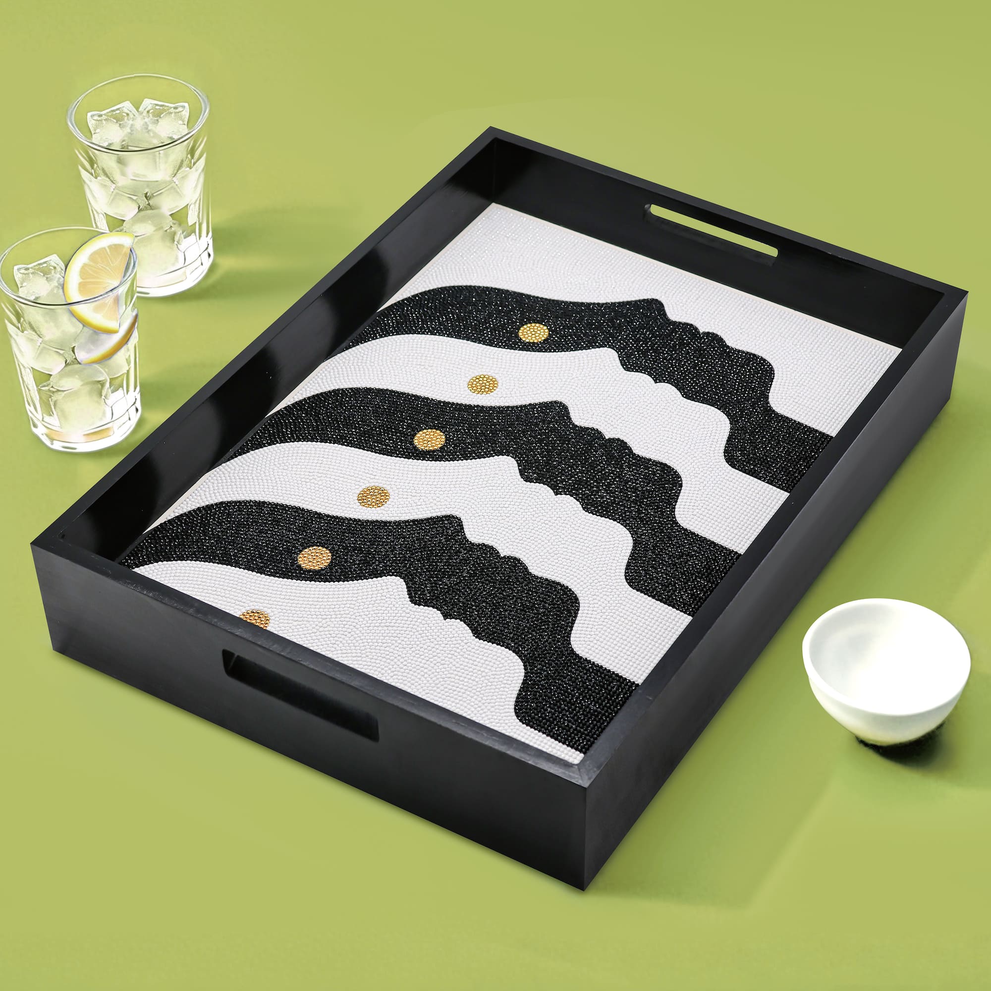 Jonathan Adler x Michaels 14" x 18" Black & White Atlas Diamond Art Tray Kit